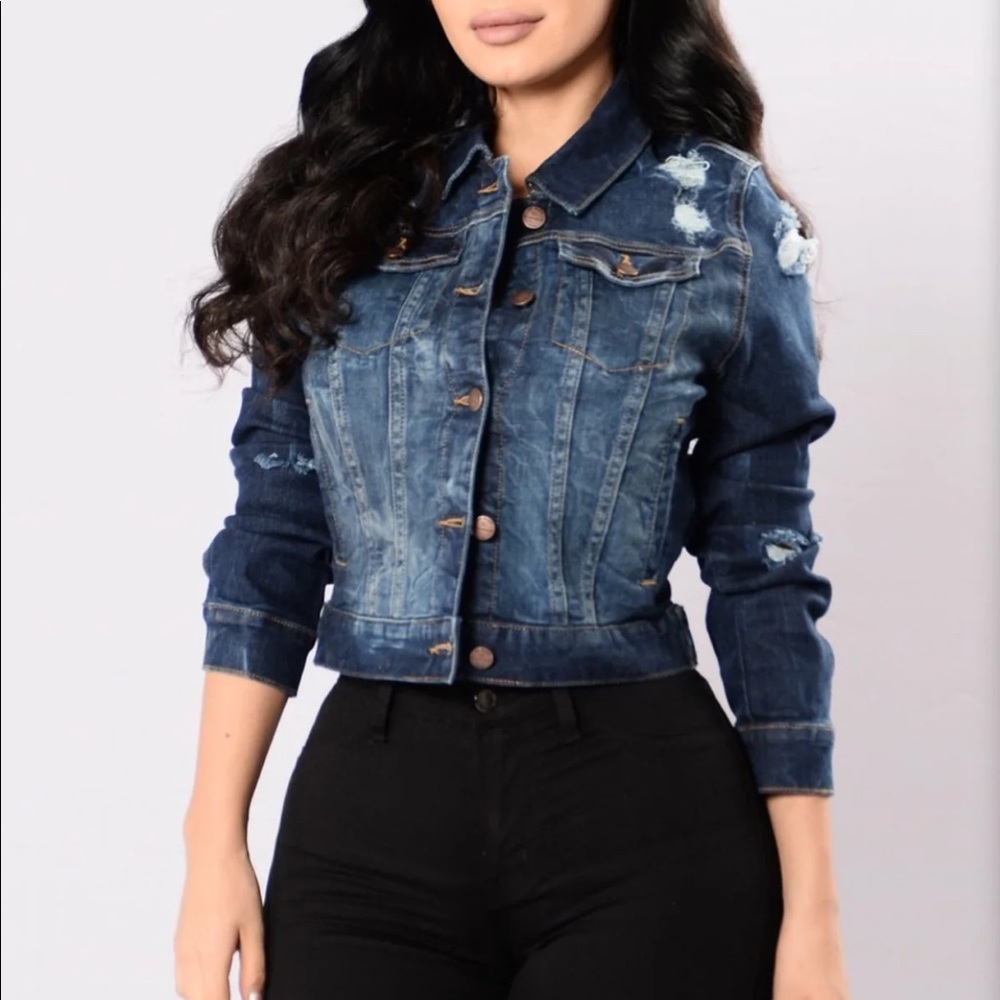 Fashion Nova Distressed Jean jacket